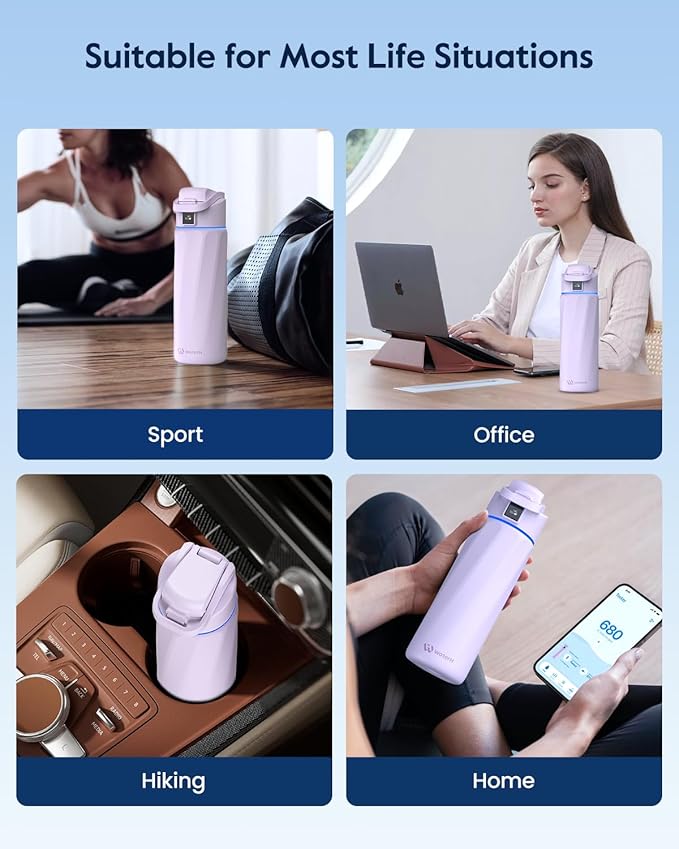 BOOST Smart Water Bottle with Reminder & Tracker, Double Wall Vacuum Insulated Bottles Stainless Steel, 32oz BPA-Free Wide Mouth for School, Gym, Office, Ideal for Mother's Day