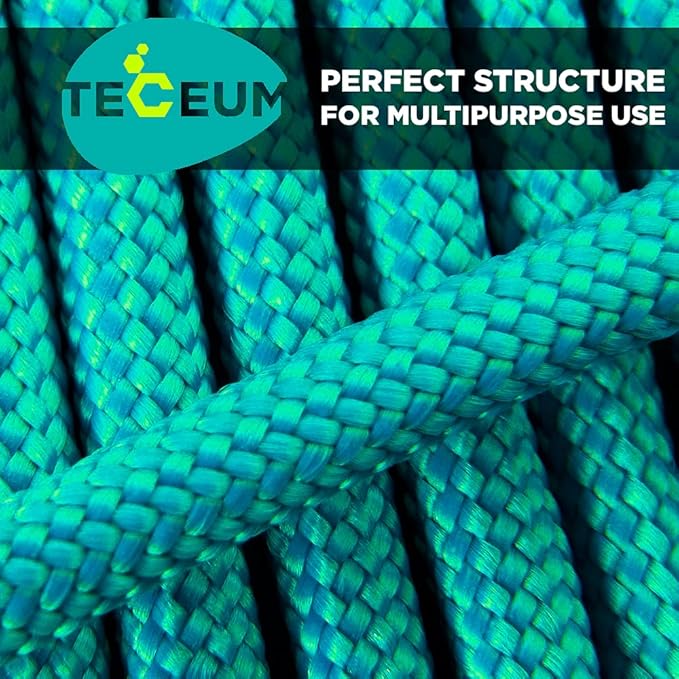 TECEUM Reflective Paracord Rope 1000 – 1000ft/200ft/100ft/50ft – 40+ Colors – Glow in The Dark – para Cord – Utility Rope for Survival, Hunting & Camping Gear – Nylon String, Camping Rope, Tent Cord