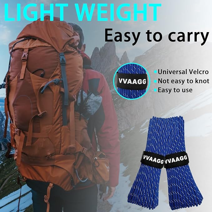 VVAAGG Reflective Paracord Rope 100FT, 7 Strand Nylon para Cord Lanyard Utility 550 Parachute Cord, 4mm Thin Tent Rope for Outdoor Camping Hiking