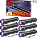 6Pack Small UV Flashlight Black Light, 395nm UV Light Flashlights, Portable LED Blacklight Flashlight, Mini Black Lights Detector for Dog/Cat/Pet Urine, Rocks, Bed Bug, Resin Curing, Scorpions Finder