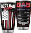 Best Dad Ever Black American 20oz Tumbler, Stainless Steel Insulated Mug with Funny Dad Nutrition Facts, Gift for Fathers Day, Husband, Grandpa, Birthday