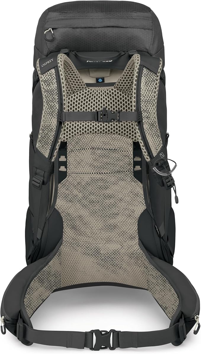 Osprey Stratos 44L Men's Hiking Backpack - Lightweight Backpacking Pack with Waterproof Raincover - Camping Bag, Raven Black