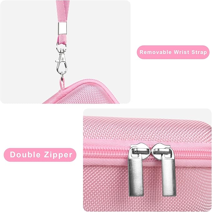 Canboc Carrying Case for Kodak PIXPRO WPZ2 Rugged Waterproof Digital Camera, Underwater Photography Camera Bag, Mesh Pocket fits USB Cable, Battery, Adapter, Pink (Case Only)