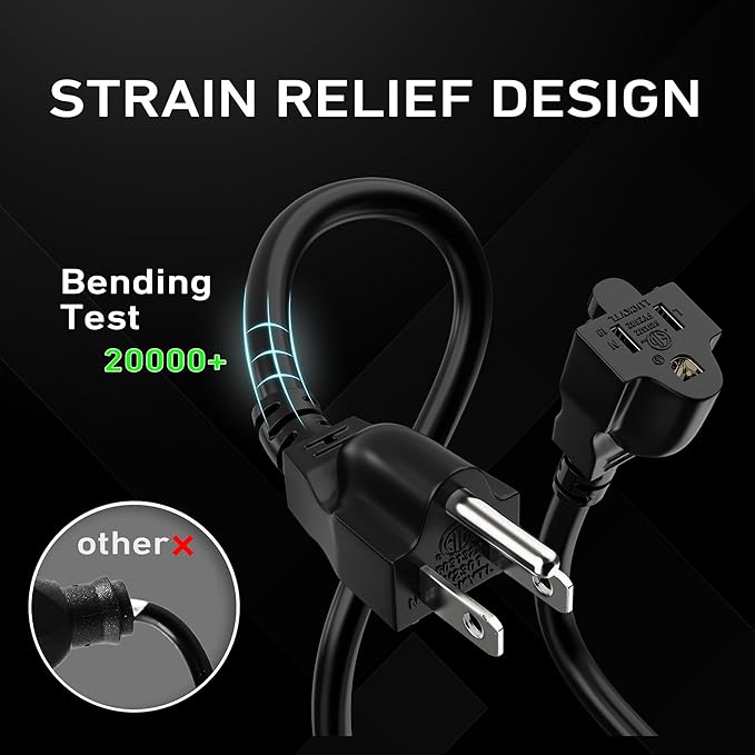 LUCKY TL Indoor Outdoor Extension Cord, 14/3 Gauge Black Long Extension Cord 25ft, Waterproof Flexible Case, Made of Pure Copper, 15A 1875W 16AWG SJTW, 3 Prong Heavy Duty Wire, ETL