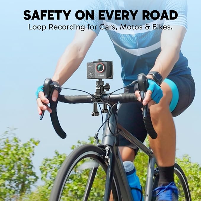 AKASO EK7000 Pro 4K30fps 20MP Action Camera EIS Ultra HD 131FT Waterproof Underwater Camera with Mini Selfie Stick Tripod and Carrying Case Helmet Accessories Kit Bundle