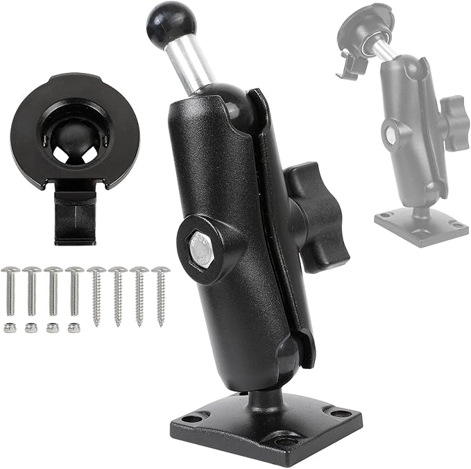 Aluminum GPS Mount with AMPS Drill Base Compatible Replacement for Garmin DriveSmart 50 51 61 65 70 76, Drive 51 55 60 61, nüvi 42 52 57 2539 2597 2689, RV 660 770, dēzl 570 580