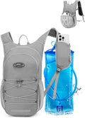 Hydration Backpack with 2L Water Bladder, Hiking Water Backpack for Men Women with Phone Pocket and Helmet Holder