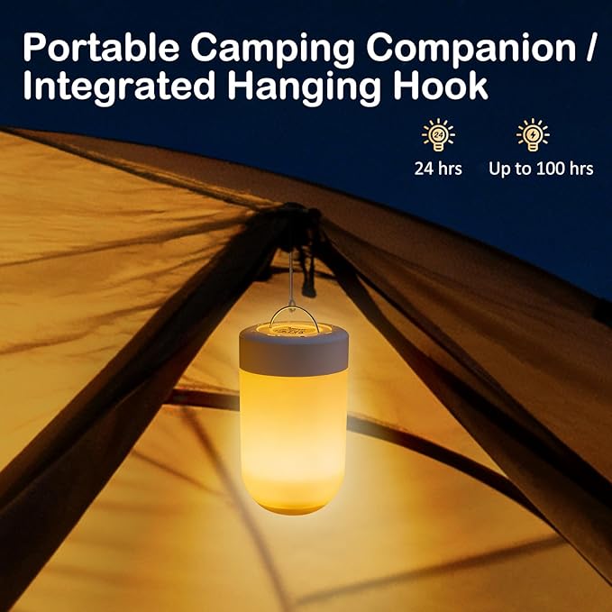 Rechargeable Night Light, LED Bedside Lamp with Brightness Memory, Portable Touch Table Lamp for Bedroom & Nightstand, Hanging Lantern for Camping, Emergency, Seniors