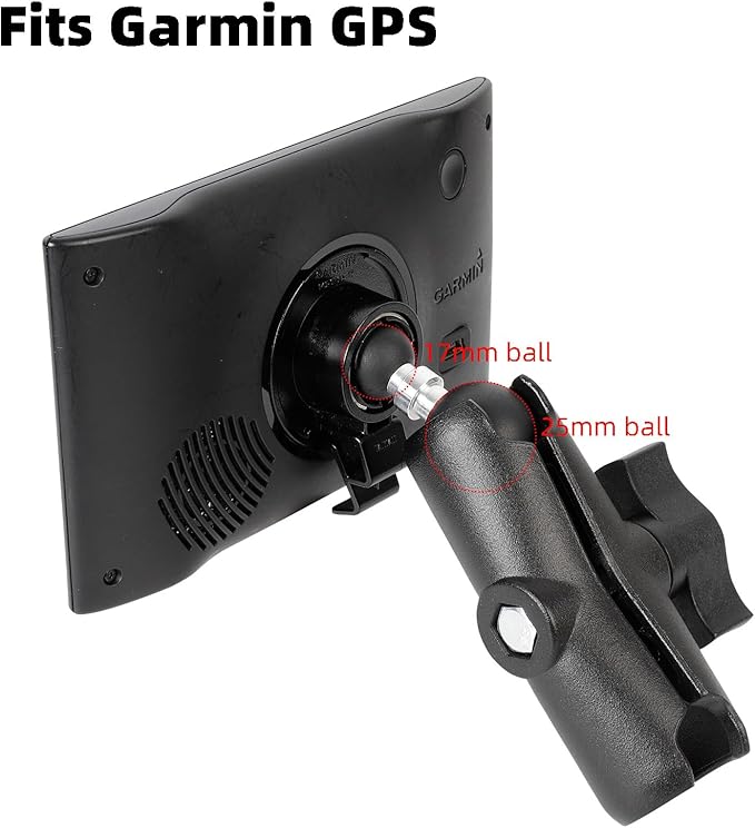 1" to 17mm (0.67") Ball Adapter, Compatible with RAM Mounts B Size Double Socket Arm, Suitable for Garmin GPS Mount and 17mm Swivel Ball Mounting Phone Holders