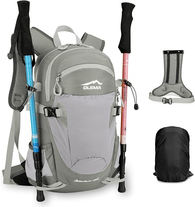 OLEMA Hiking Backpack, 25L Lightweight Travel Backpacks,Camping Daypack for Outdoor Sports,Lightweight Travel Camping Backpack for Men Women