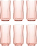 Abode Homewares Mesa 22 oz Durable Acrylic Jumbo Drinking Glasses, Shatter-Resistant and Dishwasher-Safe Indoor/Outdoor Drinkware, Ideal for Water, Iced Tea, Juice, and Cocktails - Pink - Set of 6