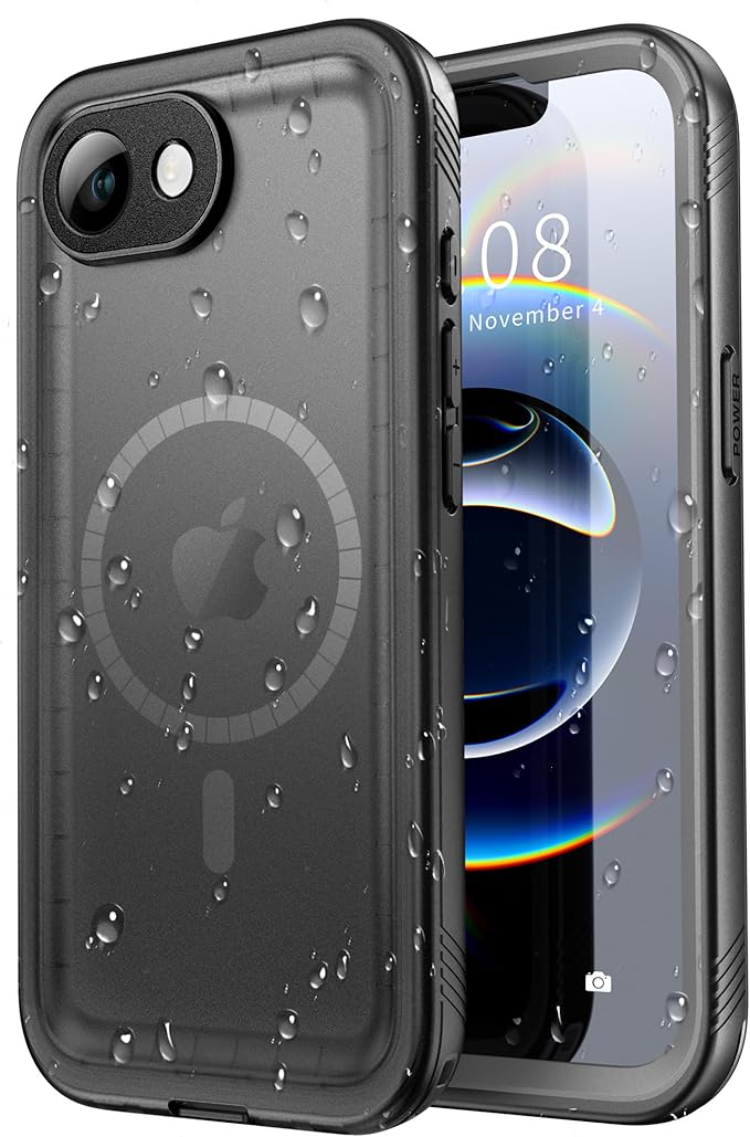 SPORTLINK for iPhone 16e/17e Case, IP68 Waterproof Military Protective Full Body Heavy Duty Shockproof 360 Sealed Dustproof with Camera Screen Protector Cover for i Phone 16 e 6.1" Mag/Black