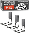 GATOR MAGNETICS MEGA 4.5 in Closed Hooks, 45 lb Heavy Duty Magnetic Hooks for Steel Surfaces, Patented Easy-Release, Non-Slip Grip – Storage & Organization, Garage, Home Tools & Gear Storage – 3 Pack