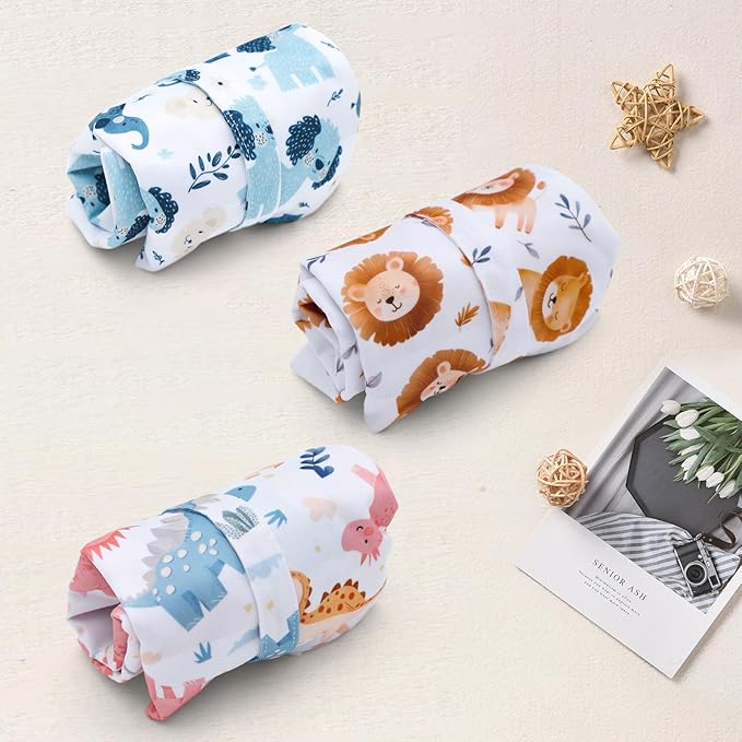 ALVA ALVABABY 2pcs Cloth Diaper Wet Dry Bags Waterproof Reusable with Two Zippered Pockets Travel Beach Pool Daycare Soiled Baby Items Yoga Gym Bag for Swimsuits or Wet Clothes