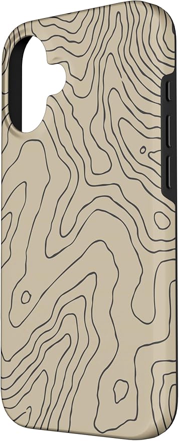 Coyote Country Guide Lines Topographical Contour Map Case for iPhone 16