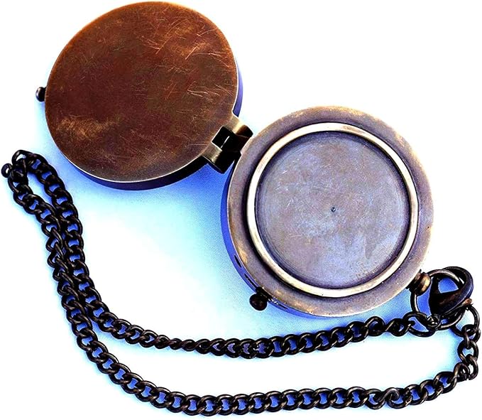 Engravable Compass Nautical Pocket Brass Compass with Leather Carry Case Pirates Camping Compasses Gift Compasses Rustic Vintage Home Decor Gifts