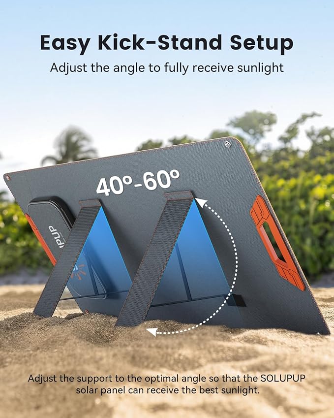 100W Portable Solar Panel for Power Station, 19.8V Foldable Solar Charger with DC/XT60/Anderson Cable & QC3.0 USB Outputs, 23% High Efficiency IP65 Waterproof 2 Kickstands for Outdoor Camping RV Trip