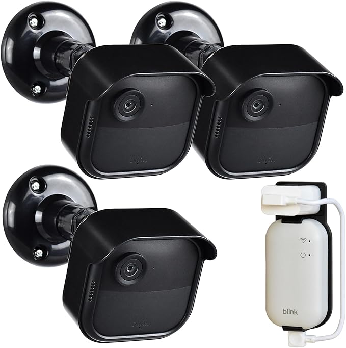GoHonor All New Blink Outdoor 4th Gen Camera Mounting Brackets,3 Pack Weatherproof Protective Housing and 360 Degree Adjustable with Sync Module Wall Mount (Blink Camera is Not Included)