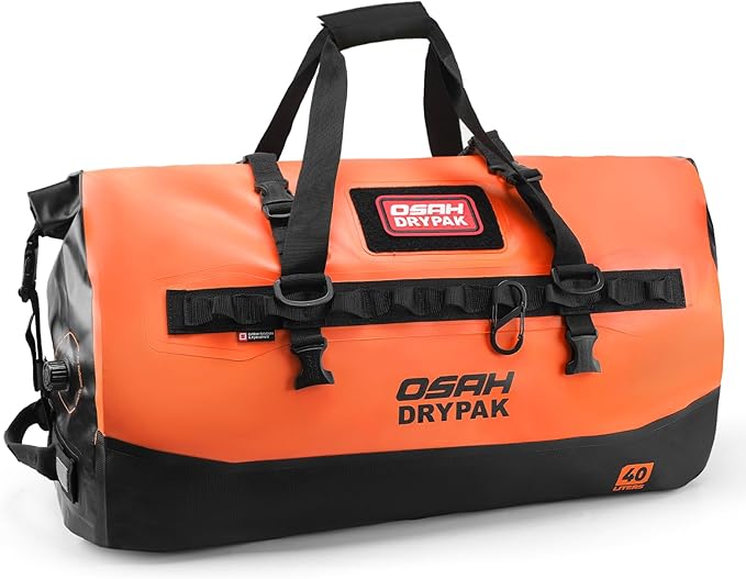 OSAH DRYPAK Waterproof Duffel Bag 25L/40L/60L – Heavy-Duty Motorcycle Tail Bag, Roll-Top Dry Bag for Travel, Camping, Boating, Kayaking, Outdoor Adventure