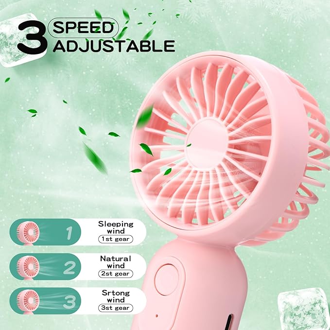 Rossesay 6 Pcs Mini Portable Fan Bulk Cute Handheld Lightweight Small Little Personal Hand Eyelash Fan 3 Speeds USB Rechargeable for Women Men Indoor Outdoor Makeup Travel (Black,Pink,Purple)