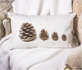 EKOBLA Pinecone Throw Pillow Case - Pine Cone Evergreen Coniferous Forest Plant Farmhouse Rectangle Cushion Cover - Cotton Linen - 12x20 Inches, Brown