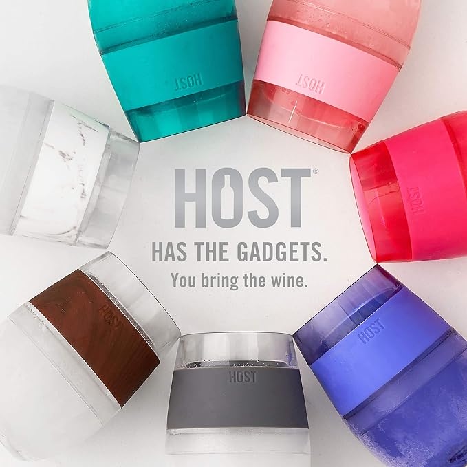Host Wine Freeze Cup with Lid, Double Wall Insulated, Cooling Freezable Drink with Gel, Glasses for Red and White Wine, 8.5 oz, Set of 2, Mint