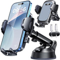 YRU [True Upgrade for Safety] Car Phone Holder Mount [Patent & Military-Grade] Dashboard Cell Phone Holder for Car Vent Windshield Phone Stand for iPhone 17 16 15 14 13 Pro Max Truck Samsung (Grey)