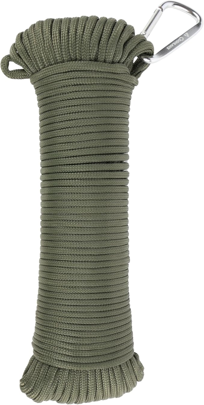 Coghlan’s Paracord 100 ft – Type III 550 Nylon Cord, 7-Strand Core, 550 lb Strength – for Camping, Survival, Outdoor Use – Olive
