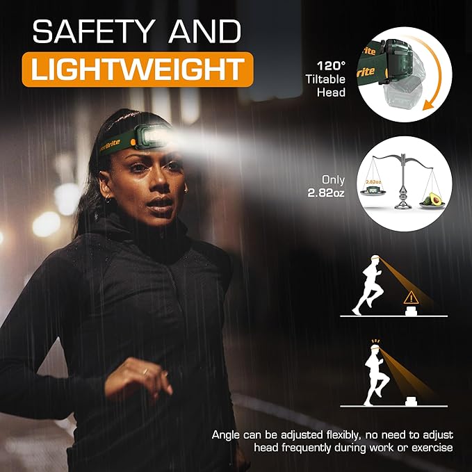 EverBrite Rechargeable Headlamp, 2 Pack Kids Headlamp with White/Red/Green Light and Memory Function, Head Lamp for Adult and Kid with 5 Modes, 120° Adjustable LED Headlamp for Camping, Running-Green
