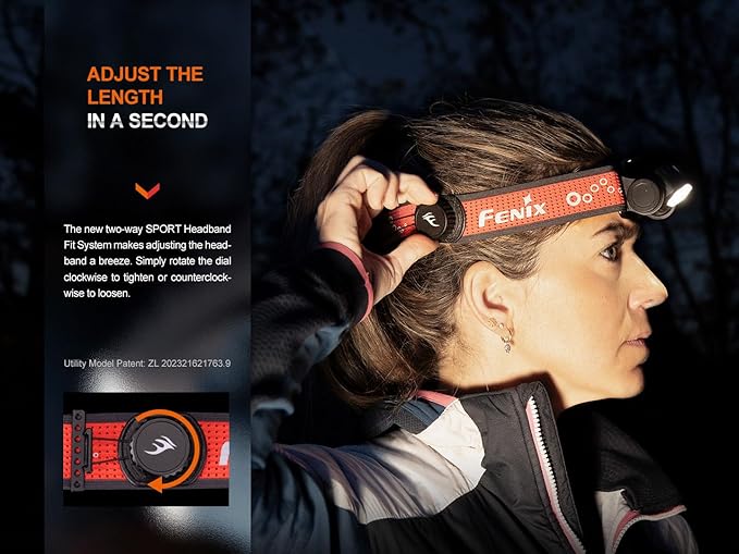 Fenix HM65R-T V2.0 Running Headlamp, 1600 Lumen White Light and Warm White Dual Beams, USB-C Rechargeable, Lightweight Long Runtime for Trail Running, with Organizer (Dark Purple)