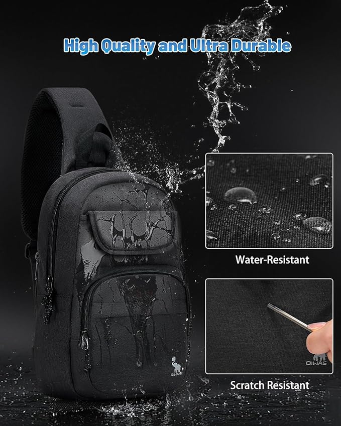 OIWAS Sling Bag Crossbody Backpack for Men, One Strap Backpack Hiking Daypack Chest Bag for Women