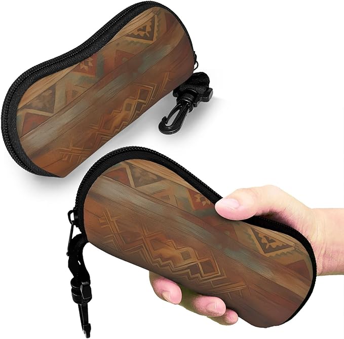 Watercolor Orca Whale Glasses Case Neoprene Portable Zipper Eyeglass Bag With Hook