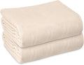 Linteum Textile Cotton Blended Hospital Patient Bath Blanket, Bed Bath Sheet, Twin Blanket Lightweight Sheet Blankets 70x90 in, 1.75 lb. Unbleached [2 Pack]