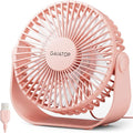 Gaiatop USB Desk Fan, 3 Speeds Strong Airflow, 5.5 Inch Portable 90° Rotate Quiet Cooling, Small Personal Table Fans for Bedroom Home Office Travel Pink