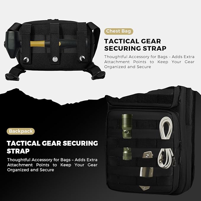 Koculemi Tactical Hydration Backpack with 2L Water Bladder and Front Small Tactical Pouch, Outdoor Water Backpack for Men Women, Sports Hydration Pack for Hiking, Cycling, Climbing