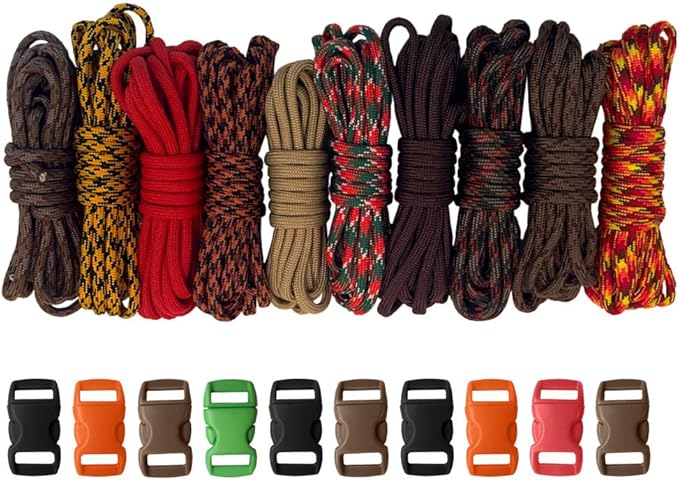 Paracord Planet 550lb Type III Paracord Combo Crafting Kits with Buckles