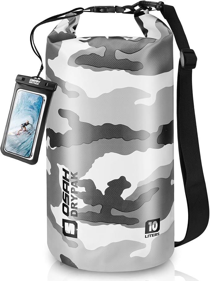 Waterproof Dry Bag, 5L/10L/20L/30L/40L Roll Top Lightweight Storage Backpack with Phone Case for Women & Men, Floating Waterproof Sack for Travel, Swimming, Kayaking, Paddle Board, Camping & Beach