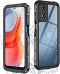 for Motorola Moto G Play 2024 Phone Case Waterproof with Built-in Screen Protector, Full Body Underwater Dustproof Shockproof Rugged Protective Cover for Motorola G Play 2024 Black