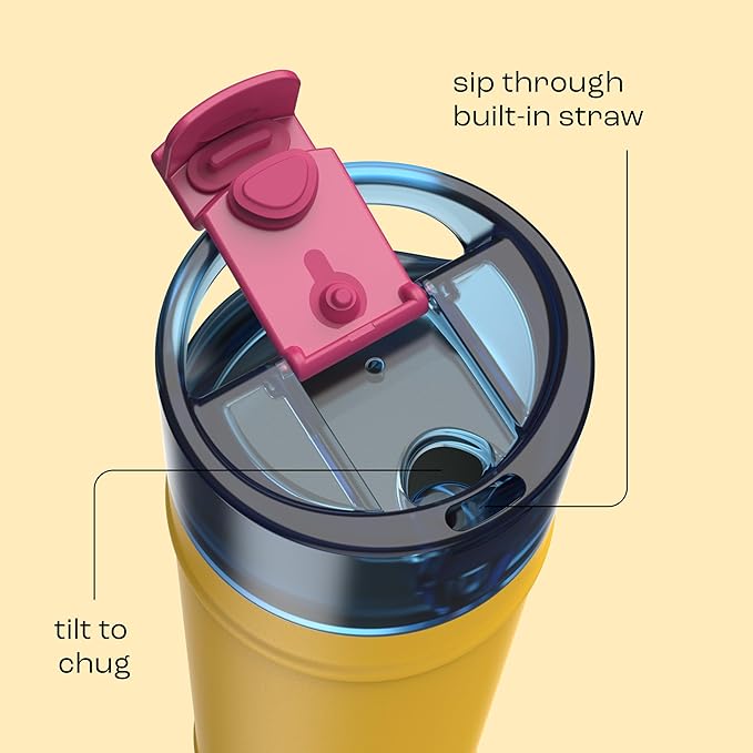 bubba 24 oz Dualsip Insulated Stainless Steel Water Bottle with Straw - Reusable, Leakproof, Lightweight, Dishwasher Safe, Lead-Free and BPA-Free, Spirit Week