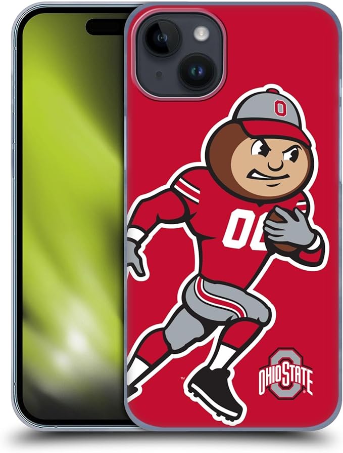 Head Case Designs Officially Licensed Ohio State University Mascot Oversized Football Graphics Hard Back Case Compatible with Apple iPhone 15 Plus