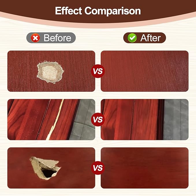 BONCART Mahogany Wood Filler,Paintable, Stainable, Sandable, Wood Putty can Quickly Repair Holes, Cracks, Chips, Damage, and Scorched Areas of Wooden Furniture