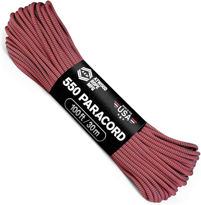 Atwood Rope MFG Color Changing 550 Paracord 100 Feet 7-Strand Core Nylon Parachute Cord Outside Survival Gear Made in USA | Lanyards, Bracelets, Handle Wraps, Keychain
