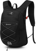 Ultra-Light Soft Daypack 15L/20L, Cushioned Breathable Back Panel Backpack, Lightweight Packable Travel Backpack (Black, 20L)