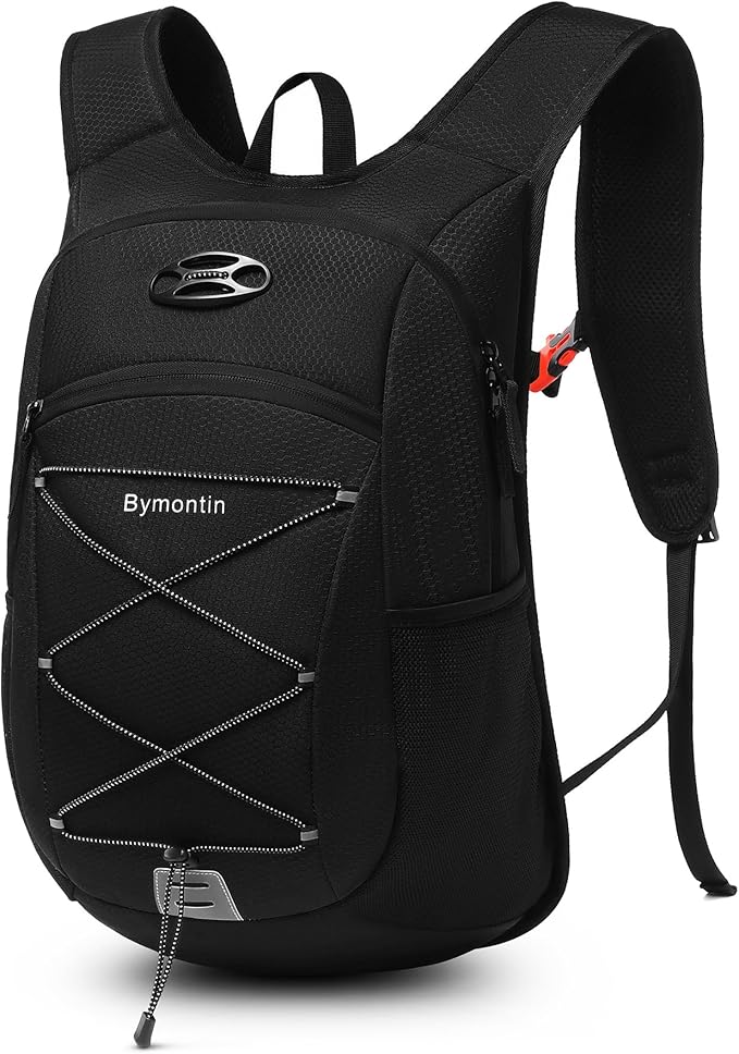 Ultra-Light Soft Daypack 15L/20L, Cushioned Breathable Back Panel Backpack, Lightweight Packable Travel Backpack (Black, 20L)