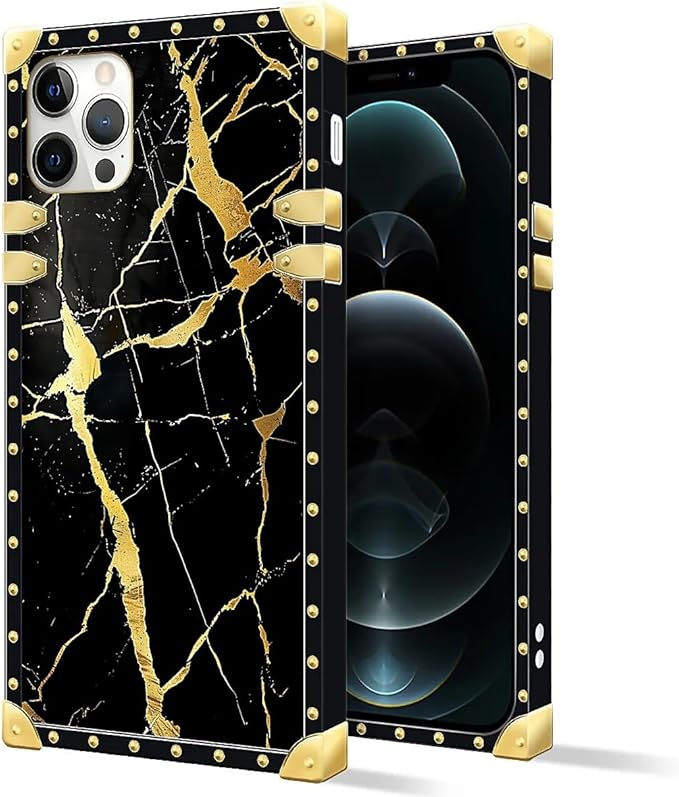 Compatible with iPhone 11 Pro Max Case, Black Gold Marble Nature Luxury Golden Decoration for Girl Women Soft TPU Shockproof Protective Hard PC Back for iPhone 11 Pro Max