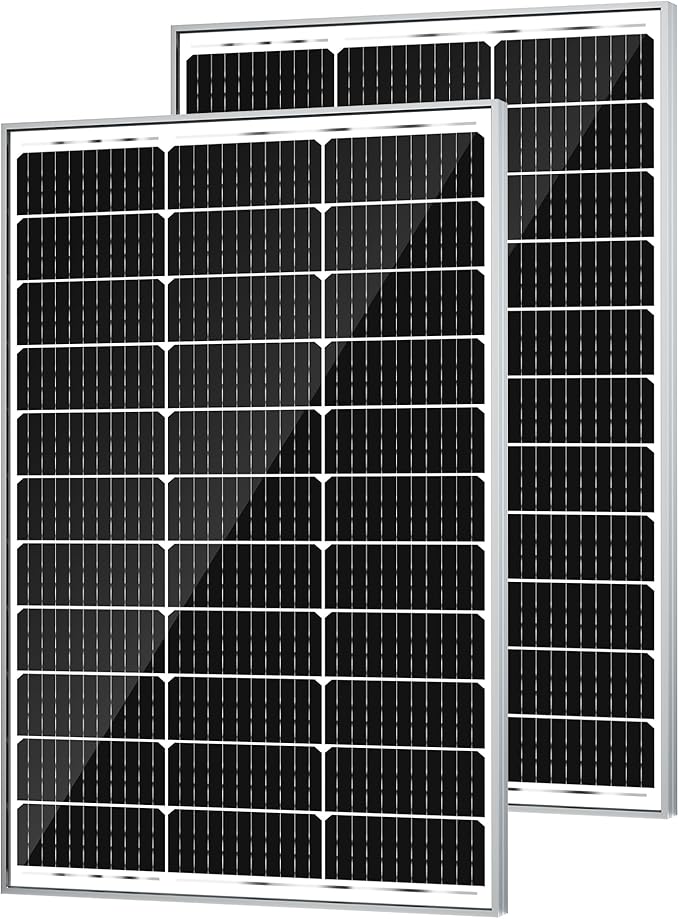 SOLPERK 200 Watt Solar Panels, 2PCS 12V 100 Watt Solar Panel High-Efficiency, 200W Solar Panel for Home, RV, Camping, Marine, Rooftop, Off-Grid Applications