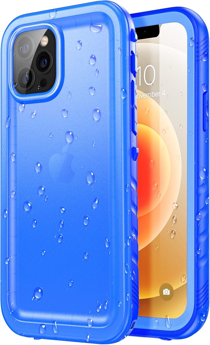 SPORTLINK Compatible with iPhone 12 Waterproof Case - iPhone 12 Pro Waterproof Case, Full Body Shockproof Dustproof Phone Screen Protector Rugged Cases for iPhone 12/12 Pro 6.1 Inches Blue