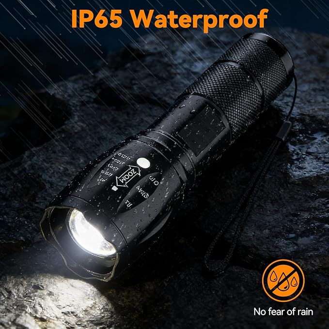 BESTSUN LED Flashlight 2 Pack, High Lumens Small Tactical Flashlights with 5 Modes, Waterproof Zoomable Mini Flash Light for Camping Hiking Emergency Home