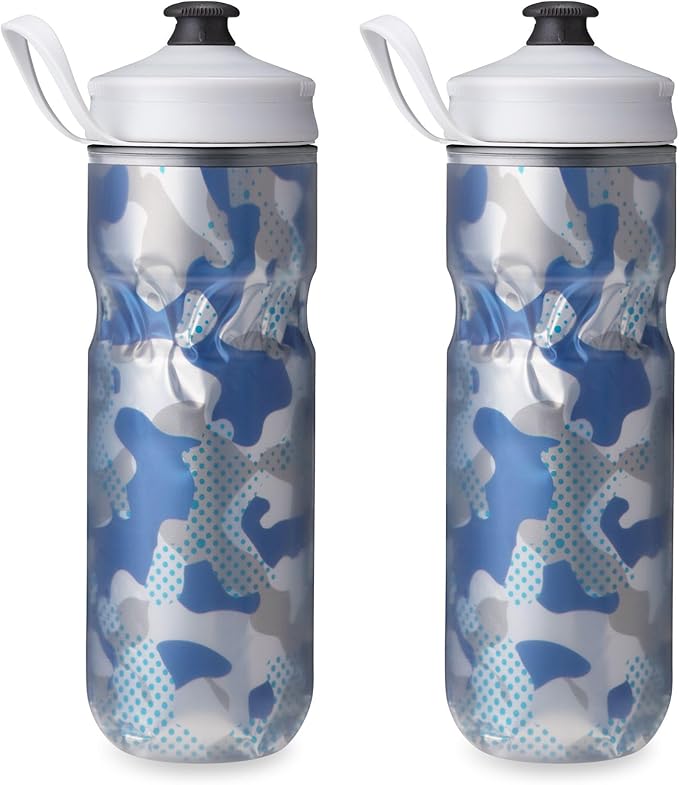 HydraPak | Polar Bottle - Polar Sport Insulated Water Bottle 2-Pack - BPA-Free, Sport & Bike Squeeze Bottle with Handle (Contender Blue, 600ml / 20oz)