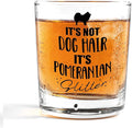 Nogrit Pomeranian Gifts Whiskey Glasses 10 oz, Dog Lovers Gifts, Funny It's Not Dog Hair It's Pomeranian Glitter Old Fashioned Rocks Glasses for Drinking Cocktail Scotch Vodka Tequila Rum